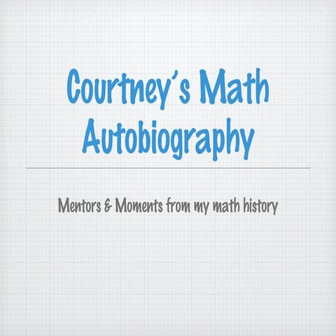 Math Autobiography