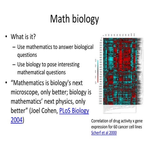 math bio for 1st year math students
