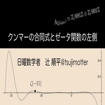 クンマーの合同式とゼータ関数の左側 - 数学カフェ #mathcafe_height 