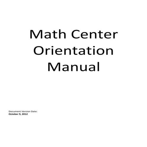 Math center tutor_orientation_manual_2012