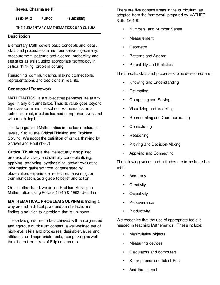 Math curriculum guide
