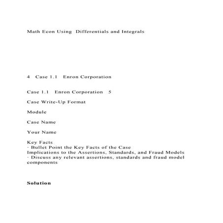 Math Econ Using Differentials And Integrals4 Docx