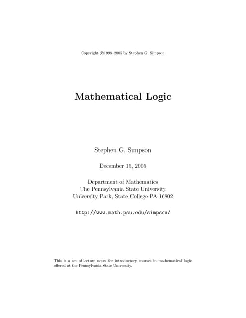 Mathematical logic