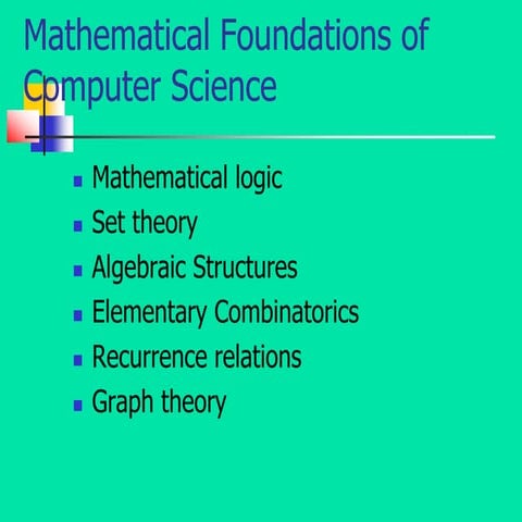 Mathematical foundations of computer science | PPT