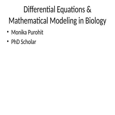 Biomathematics | PPTX