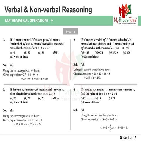 Mathematical Operations Reasoning Questions
