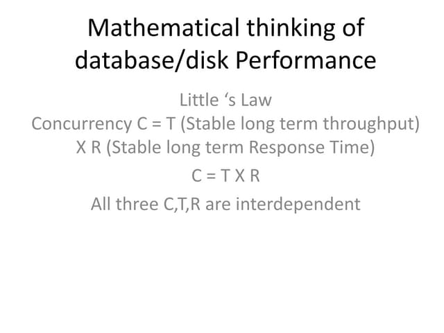 Mathematical thinking of database performance