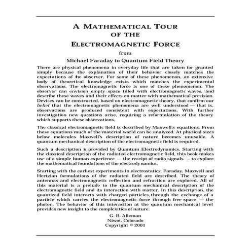 Mathematical tour of em field
