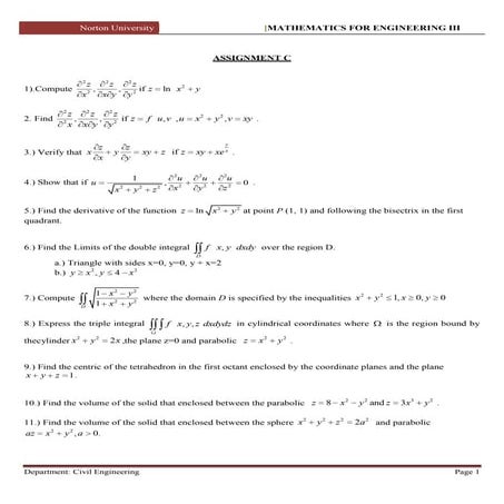 Mathematic for engineering iii for prints calculate by seng phearun in m8