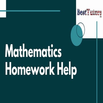 Mathematic homework help