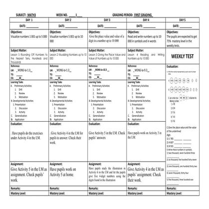 DLL in Grade 3 Mathematics