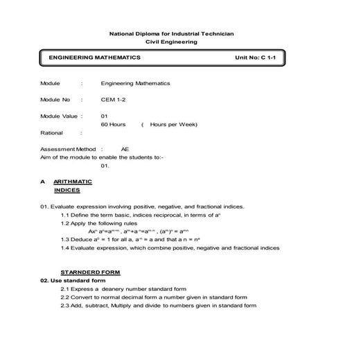 NCIT civil Syllabus 2013-2014
