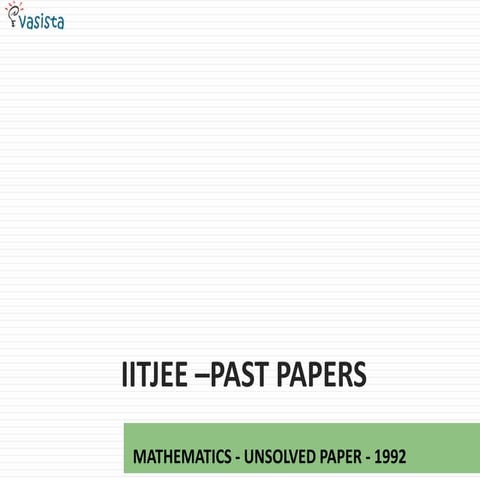 IIT JEE Mathematics 1992