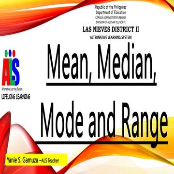 Mean, Median, Mode and Range Central Tendency.pptx