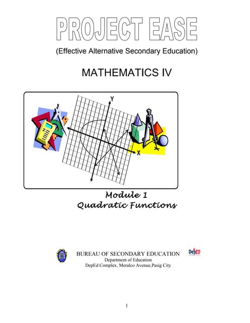 Mathematics 9 Quadratic Functions (Module 1)