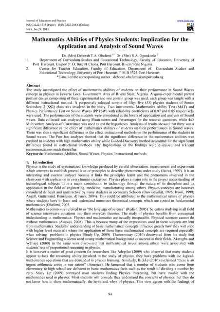 Mathematics abilities of physics students implication for the application and...