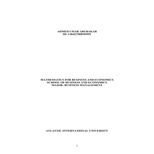 Mathematics for economics