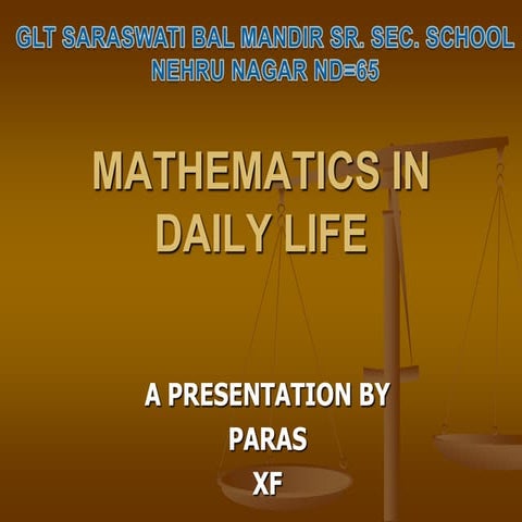 Mathematics in daily life by paras