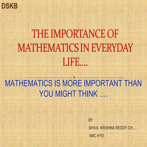 Mathematics in every day life (2)