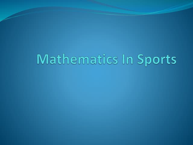 Mathematics in sports