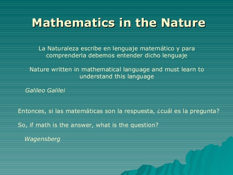 Mathematics In The Nature