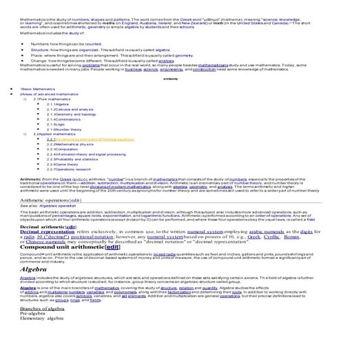 Mathematics is the study of numbers