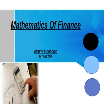 MATHEMATICS OF FINANCE1234564556rues57gh