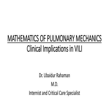 Mathematics of pulmonary mechanics