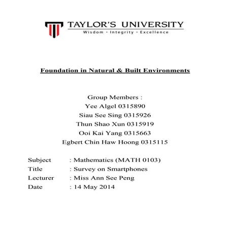 Mathematics Statistics Project