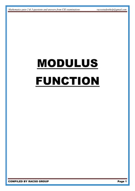 modulus function