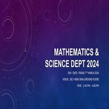 Mathematics & Science Department 2024 Academic Planning and Updates | PPTX