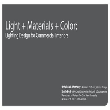 Lighting Design Principles in Interior Architecture. | PDF