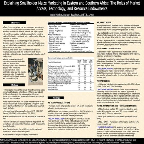 Explaining Smallholder Maize Marketing in Eastern and Southern Africa: The Ro...