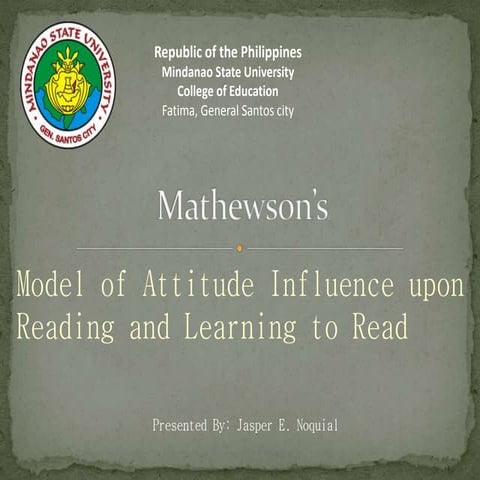 Mathewson's model of attitude influence | PPTX