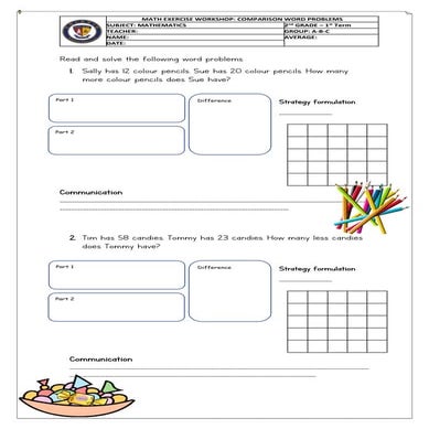 Math exercise workshop. Additive Comparison Word Problems. | PDF ...