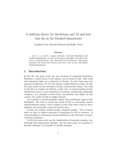 A Unifying theory for blockchain and AI