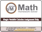 Single Variable Calculus Assignment Help