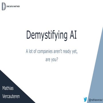 Demystifying AI | Mathias Vercauteren | Keynote at AI 4 Business Summit | Bru...