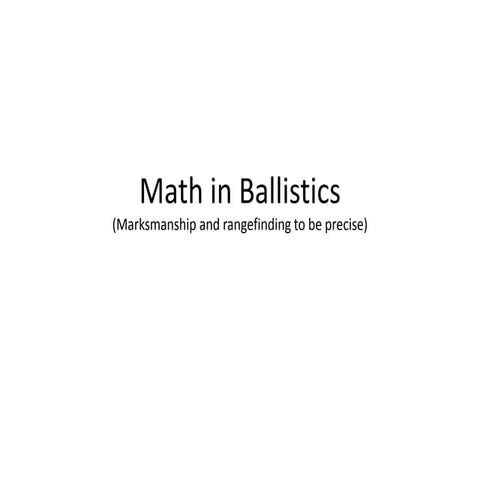 Math in ballistics