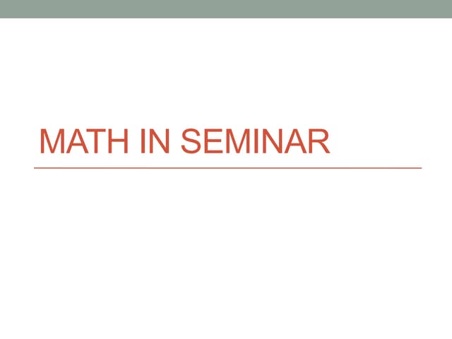 Math in seminar