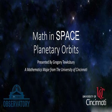 Math In Space: Planetary Orbits