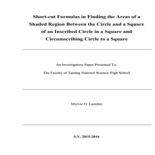 Math investigatory project  2016