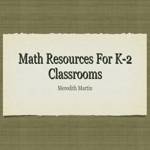 Mathemagic - Math Resources for Grades K-2