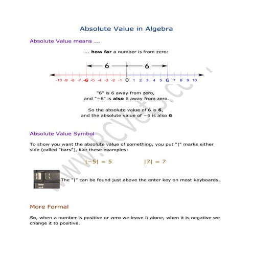 Math lecture 9 (Absolute Value in Algebra) | PDF
