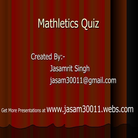 Mathletics quiz