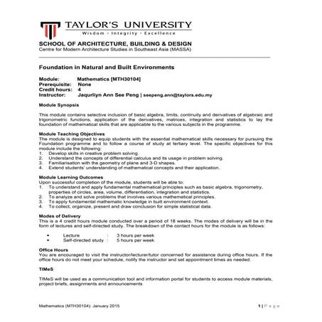 Math module outline jan 2015