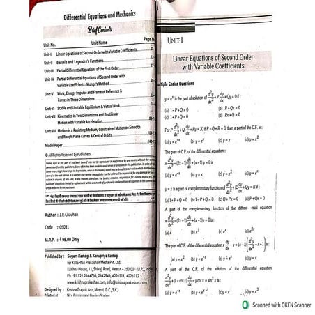 B.Sc. 4th semester Math objective model Krishna Prakashan | PDF