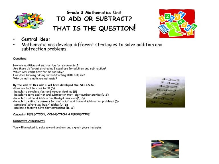 Addition and Subtraction