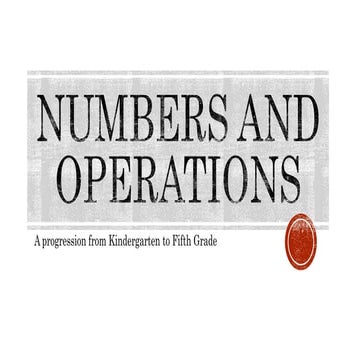 Math Blizzard: Numbers and Operations K-5 Progression 