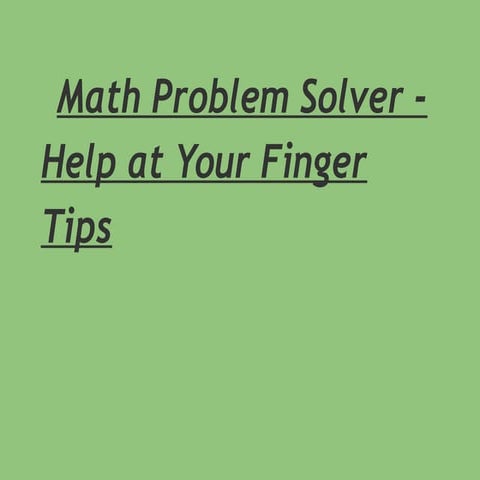 Math problem solver